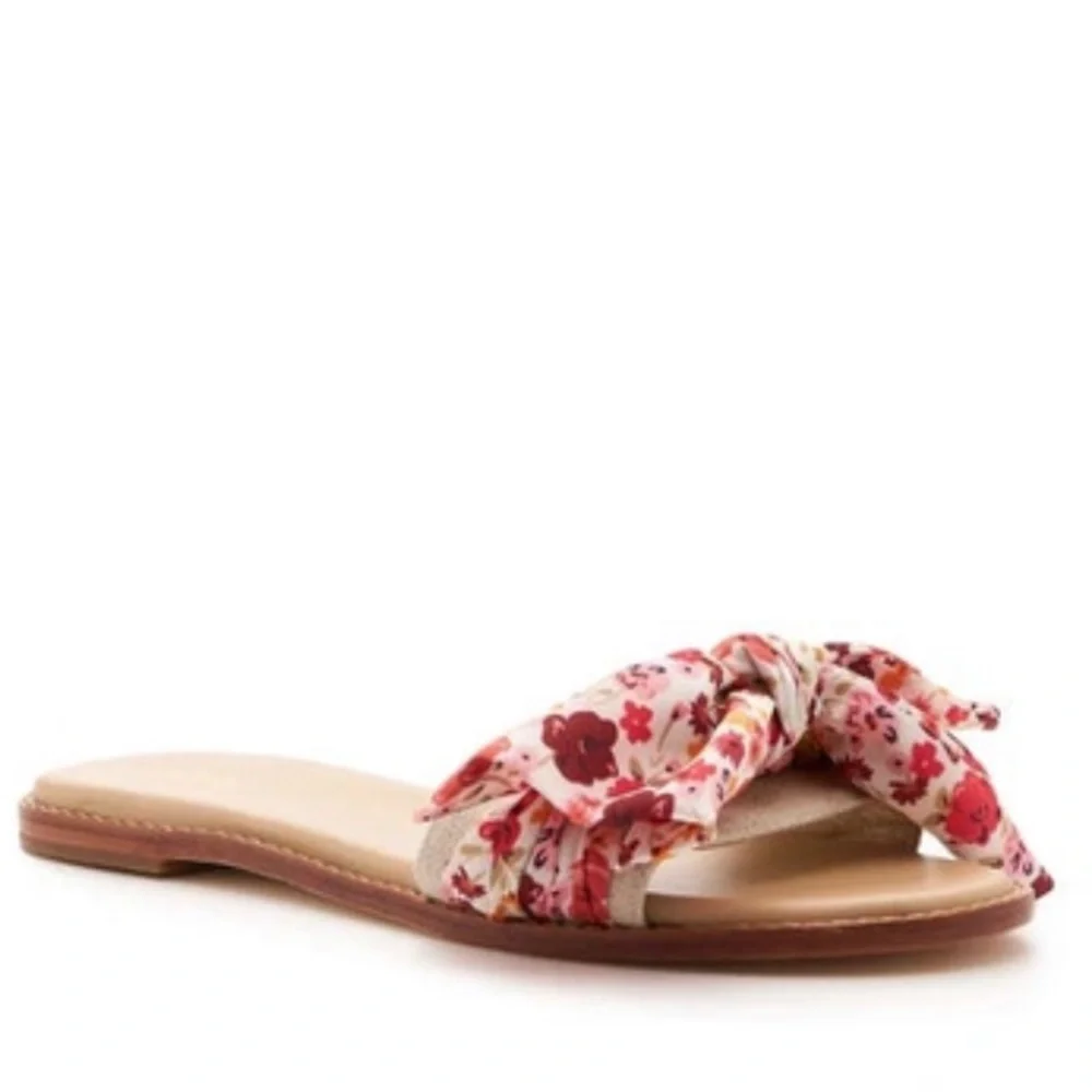 NIB Zahara floral Bow Slide Sandals - Picture 3 of 3